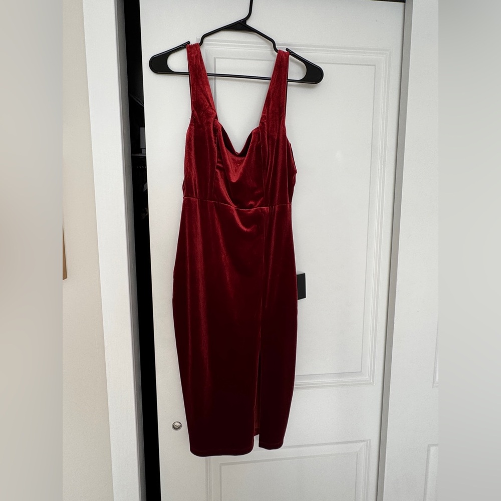 Lulu's Red Velvet Dress